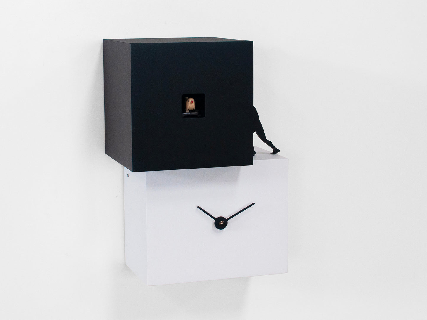 Progetti Wanduhr Strong cucù 1  white/black