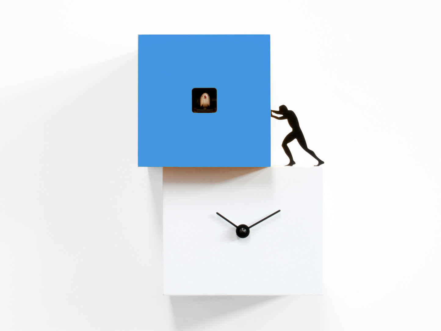 Progetti Wanduhr Strong cucù 1 white/light blue