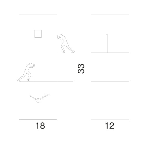 Progetti Wanduhr Strong cucù 2 white/light blue