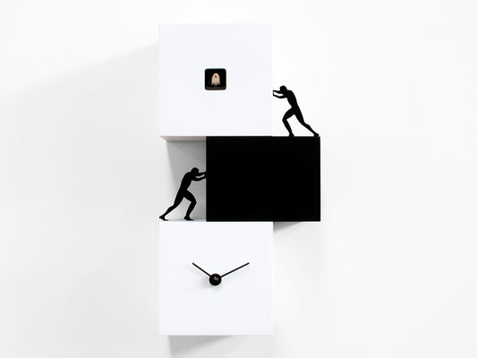 Progetti Wanduhr Strong cucù 2 white/black
