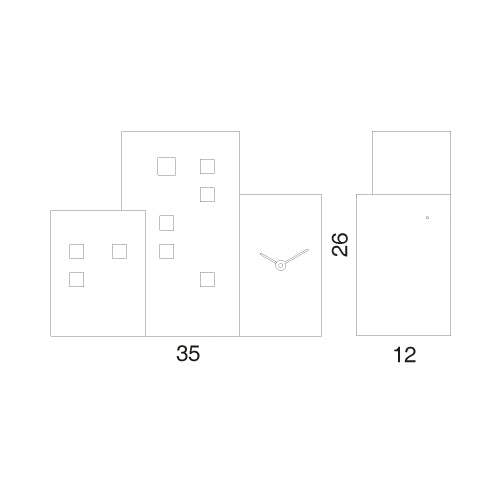 Progetti Wanduhr Walls cucù grey/light blue/white