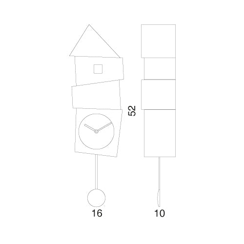 Progetti Wanduhr Crooked blue-yellow