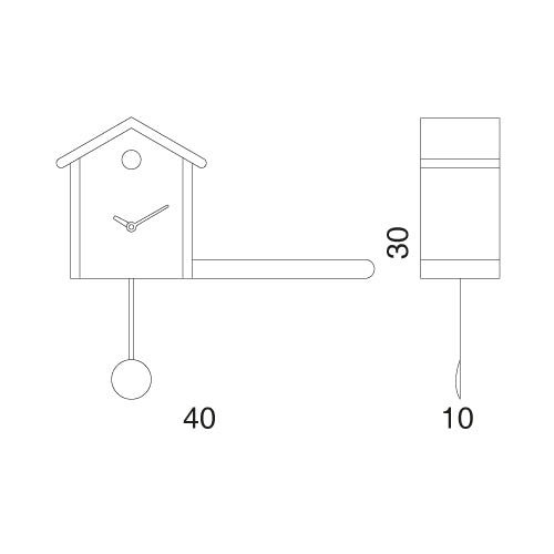 Progetti Wanduhr My House black/light wood