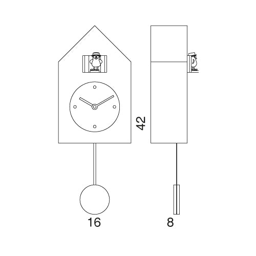 Progetti Wanduhr Freebird red