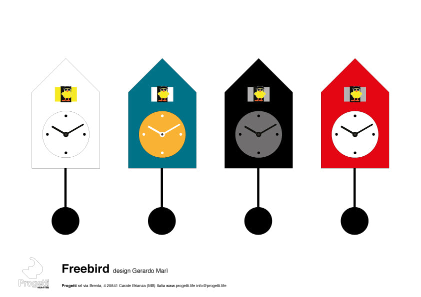 Progetti Wanduhr Freebird red