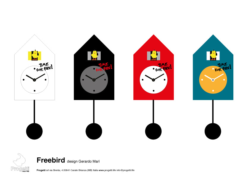 Progetti Wanduhr Freebird red