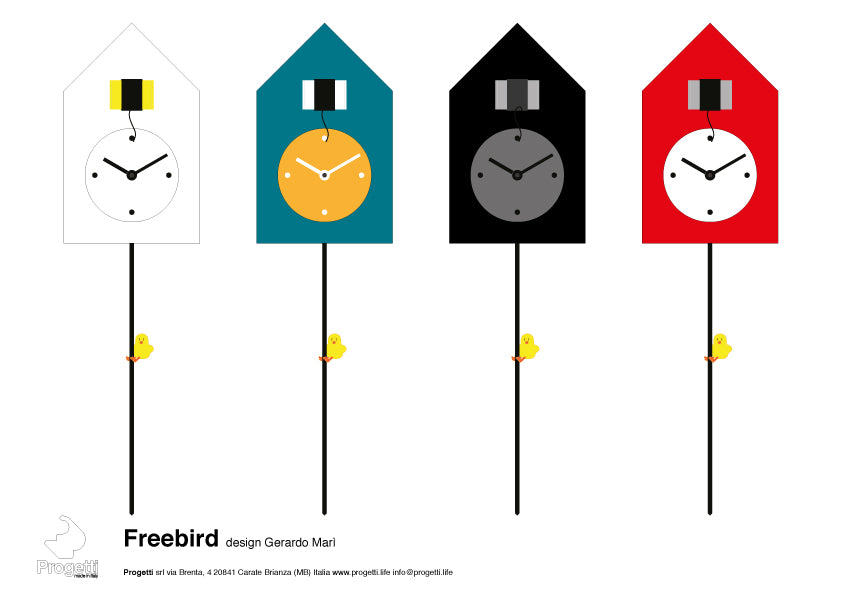 Progetti Wanduhr Freebird white