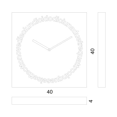 Progetti Wanduhr Dodici white (italian writing)