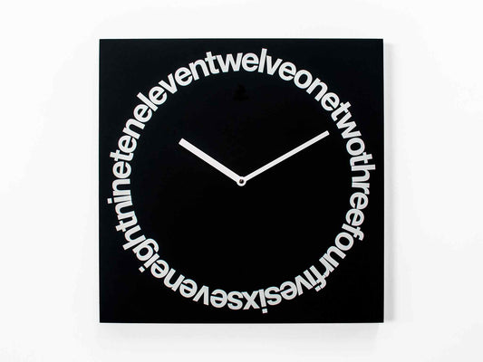 Progetti Wanduhr Dodici black (english writing)