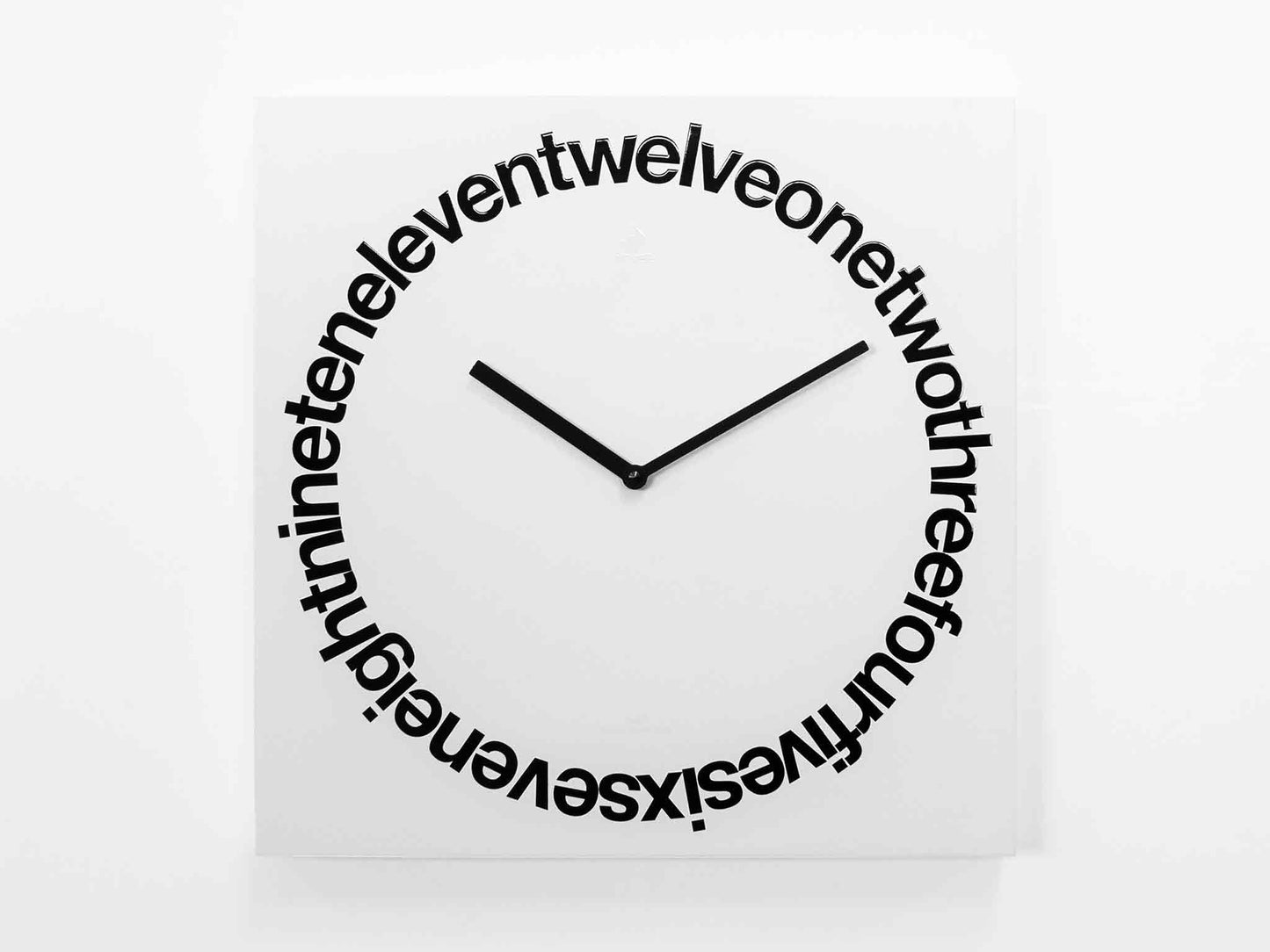 Progetti Wanduhr Dodici white (english writing)