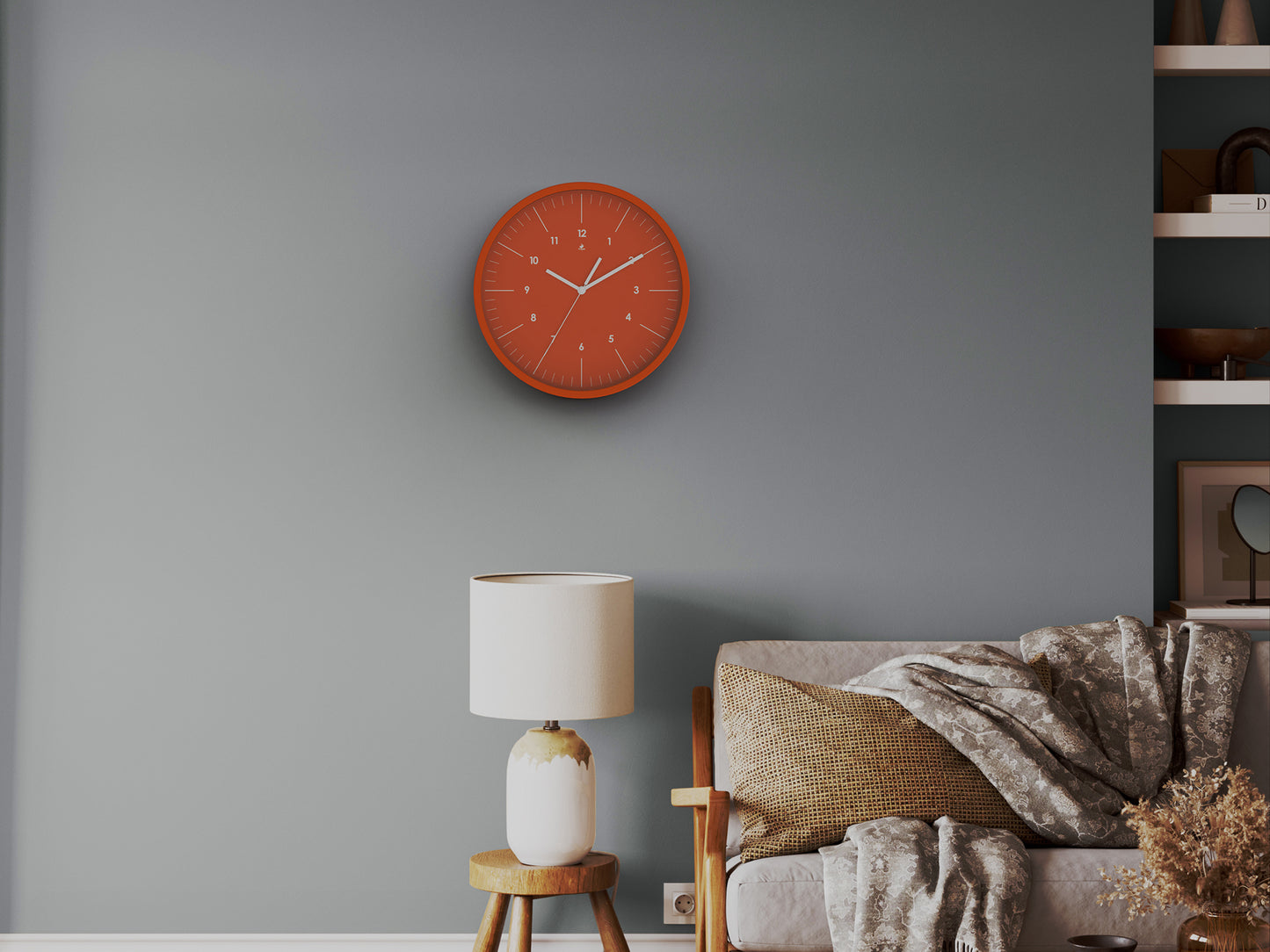 Progetti Wanduhr OnTime brick red