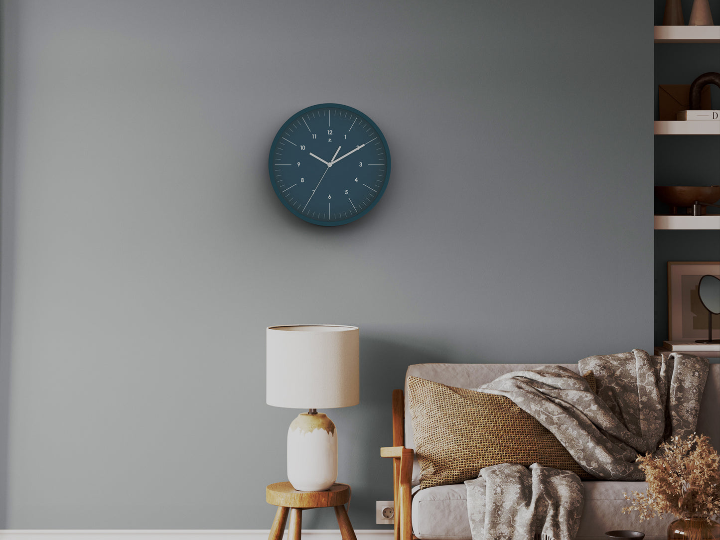 Progetti Wanduhr OnTime light blue