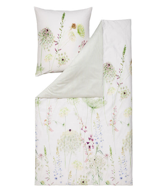 Estella Mako-Satin Bettwäsche Meadow 135x200 grün