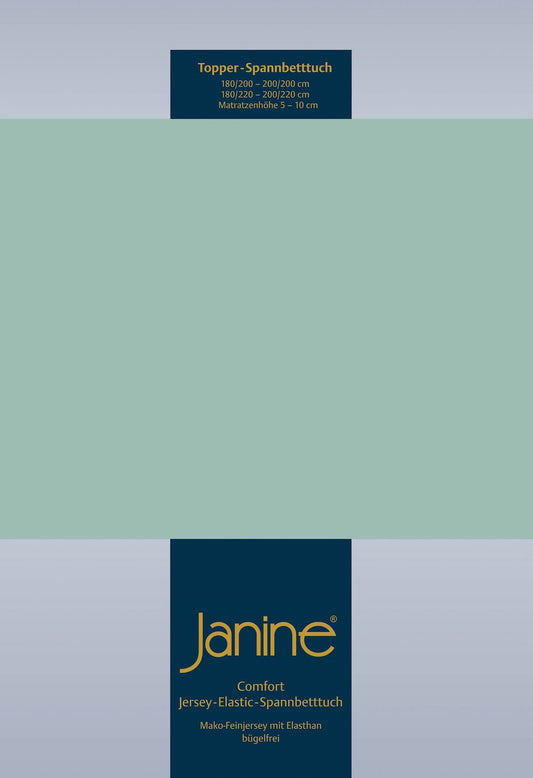 Janine Elastic-Jersey Topper 200x200 rauchgrün