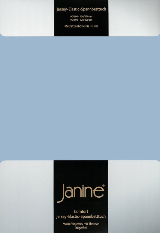 Janine Elastic-Jersey Spannbettlaken 200x200 perlblau