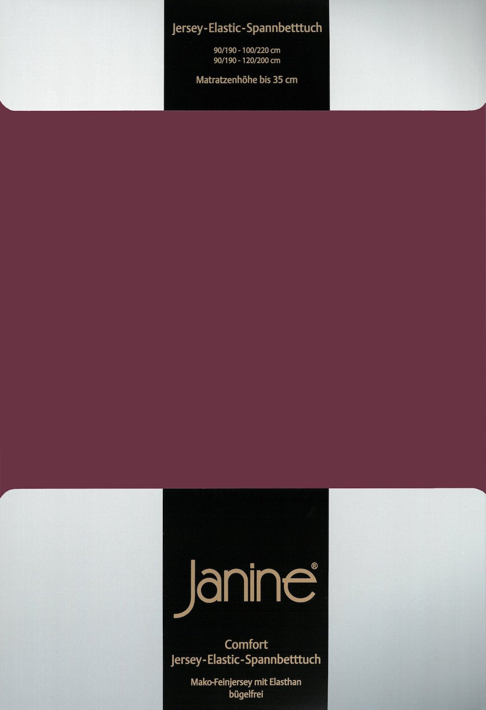 Janine Elastic-Jersey Spannbettlaken 200x200 burgund