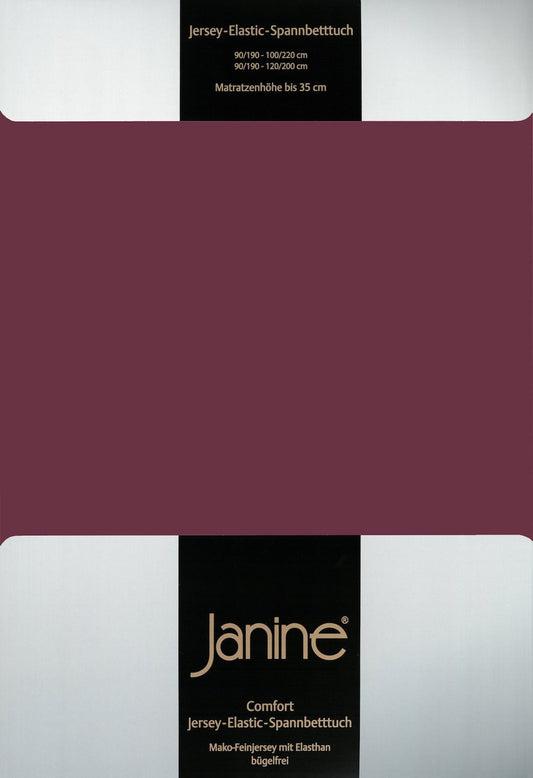 Janine Elastic-Jersey Spannbettlaken 200x200 burgund