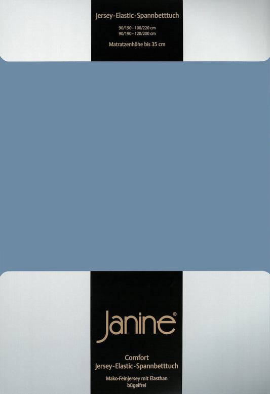 Janine Elastic-Jersey Spannbettlaken 200x200 denimblau