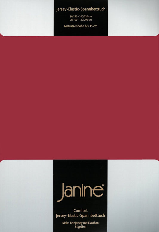 Janine Elastic-Jersey Spannbettlaken 200x200 granat