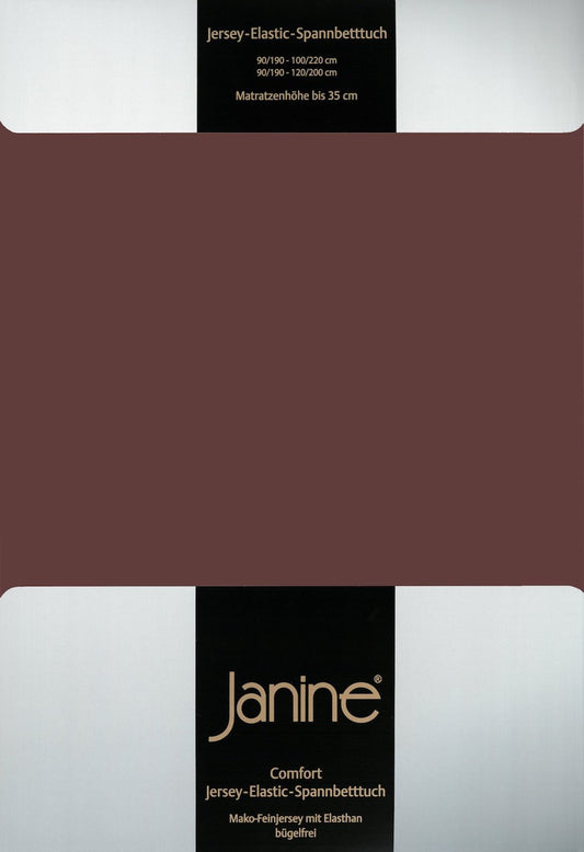 Janine Elastic-Jersey Spannbettlaken 200x200 dunkelbraun