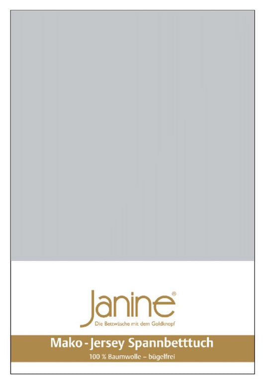 Janine Mako-Feinjersey Spannbettlaken 100x200 silber