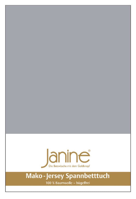 Janine Mako-Feinjersey Spannbettlaken 200x200 platin