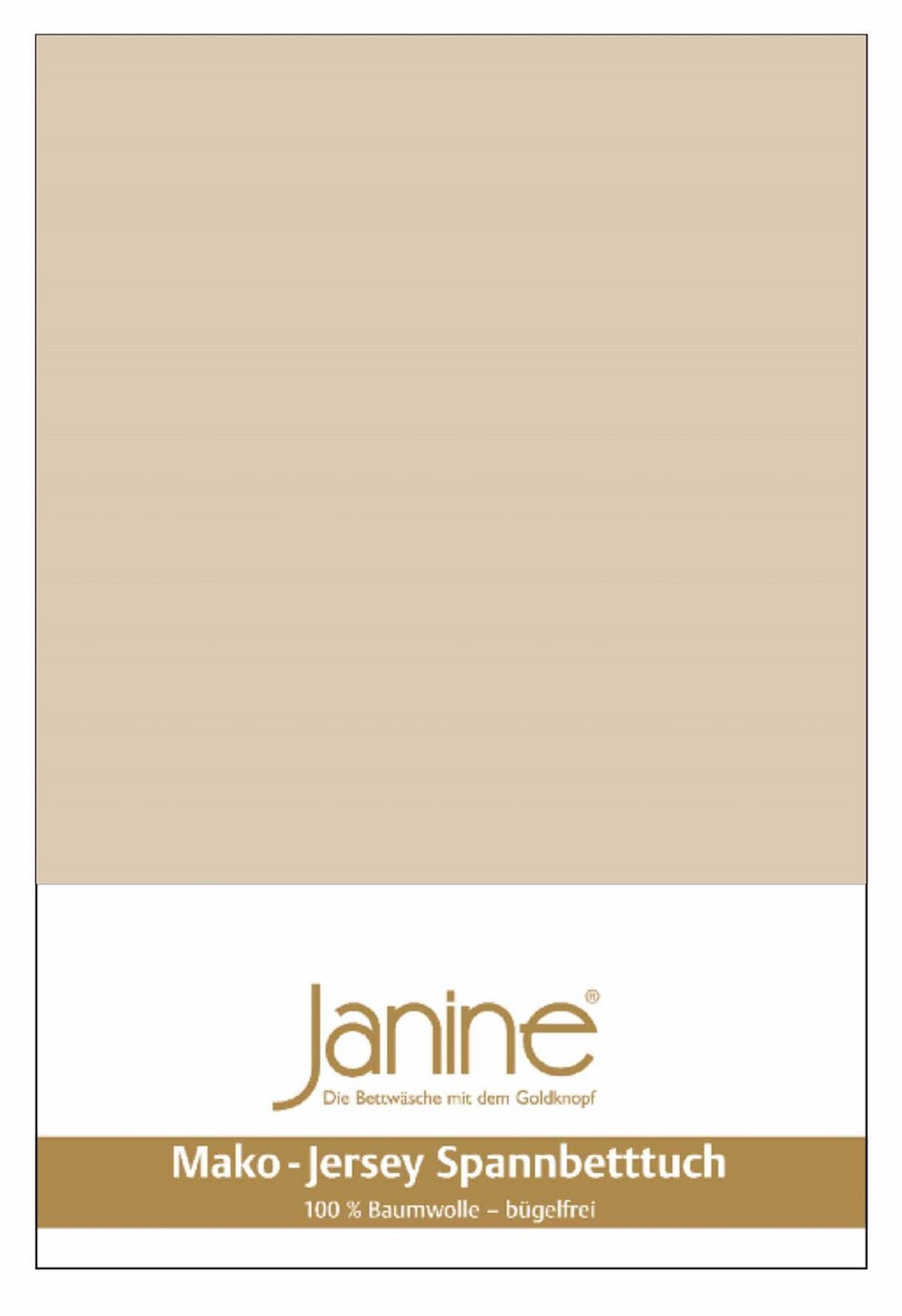 Janine Mako-Feinjersey Spannbettlaken 200x200 sand