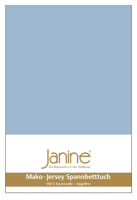 Janine Mako-Feinjersey Spannbettlaken 200x200 perlblau