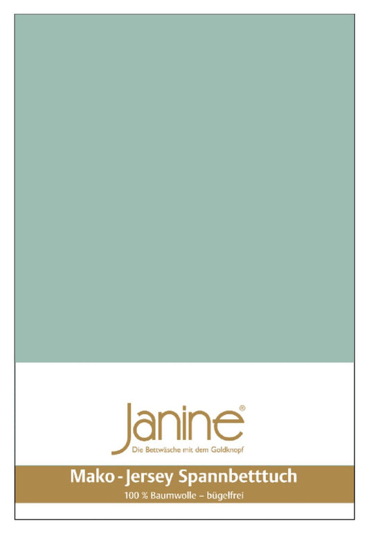 Janine Mako-Feinjersey Spannbettlaken 200x200 rauchgrün