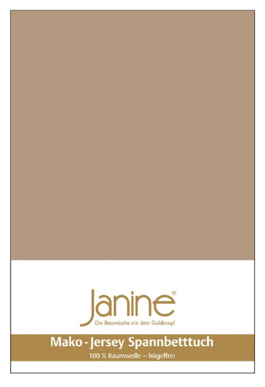 Janine Mako-Feinjersey Spannbettlaken 200x200 nougat