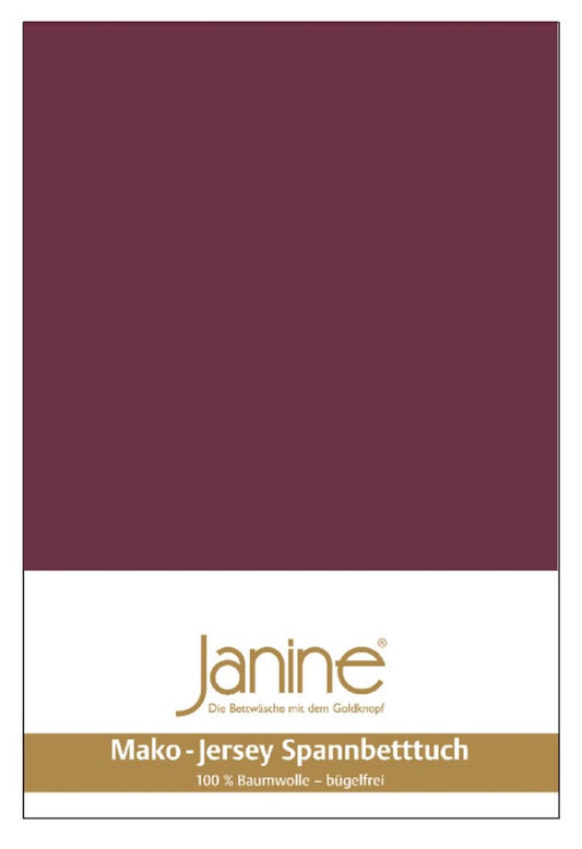 Janine Mako-Feinjersey Spannbettlaken 200x200 burgund