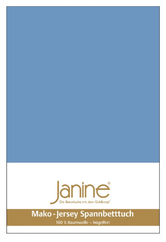 Janine Mako-Feinjersey Spannbettlaken 200x200 blau