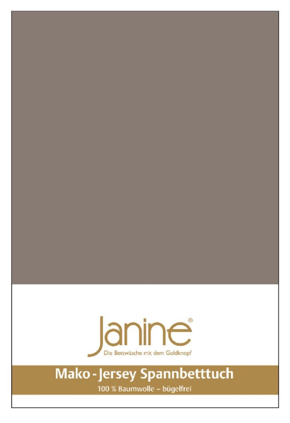 Janine Mako-Feinjersey Spannbettlaken 200x200 taupe