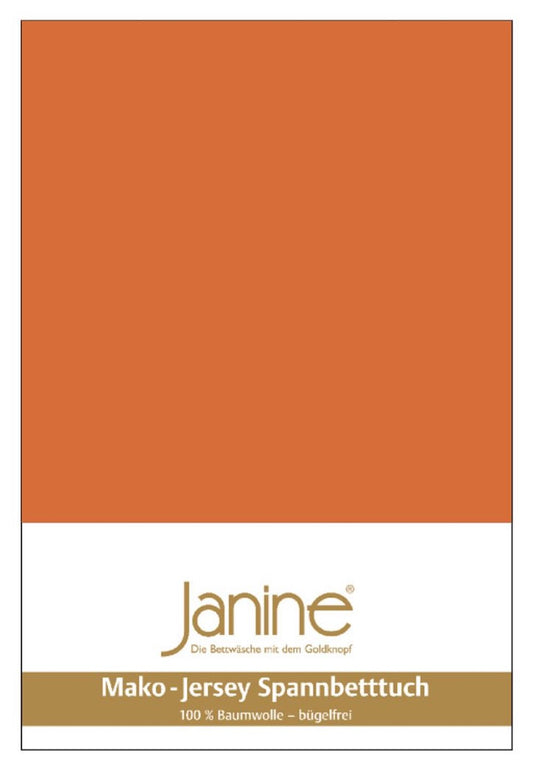 Janine Mako-Feinjersey Spannbettlaken 200x200 rost-orange