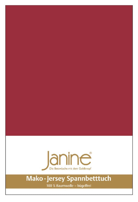 Janine Mako-Feinjersey Spannbettlaken 200x200 granat