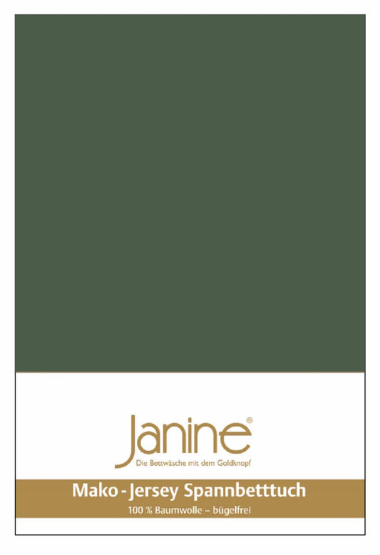 Janine Mako-Feinjersey Spannbettlaken 200x200 olivgrün