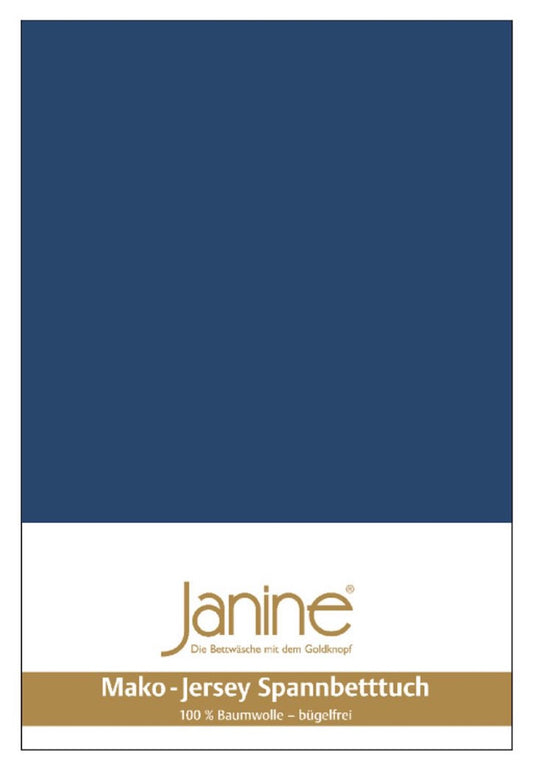 Janine Mako-Feinjersey Spannbettlaken 200x200 marine