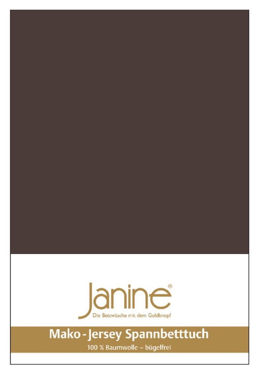 Janine Mako-Feinjersey Spannbettlaken 200x200 dunkelbraun