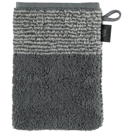 Cawö Waschhandschuh Two-Tone 590 schiefer