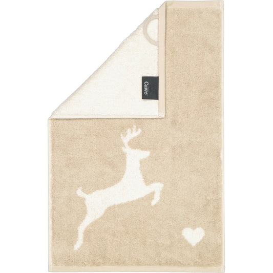 Cawö Gästetuch Alpenchic Edition Hirsche 6228 natur