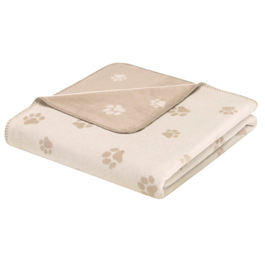 Cawö Wohndecke We love Dogs Paws 62470 natur-beige