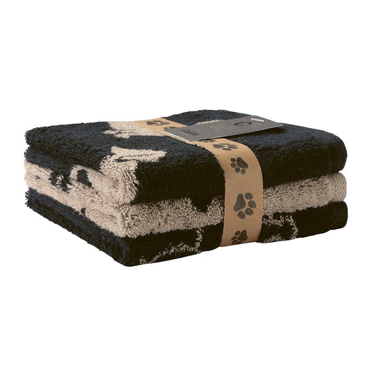 Cawö Seiftücher We love Dogs Mix 6249 schwarz-beige