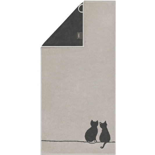 Cawö Duschtuch Cute Cats You & Me 6263 platin-basalt