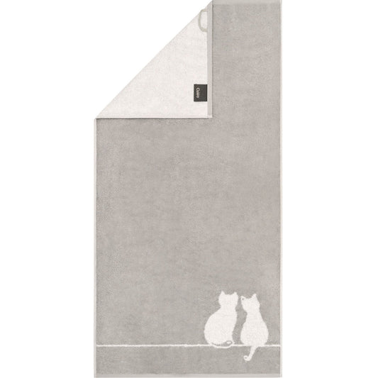 Cawö Duschtuch Cute Cats You & Me 6263 platin-weiss