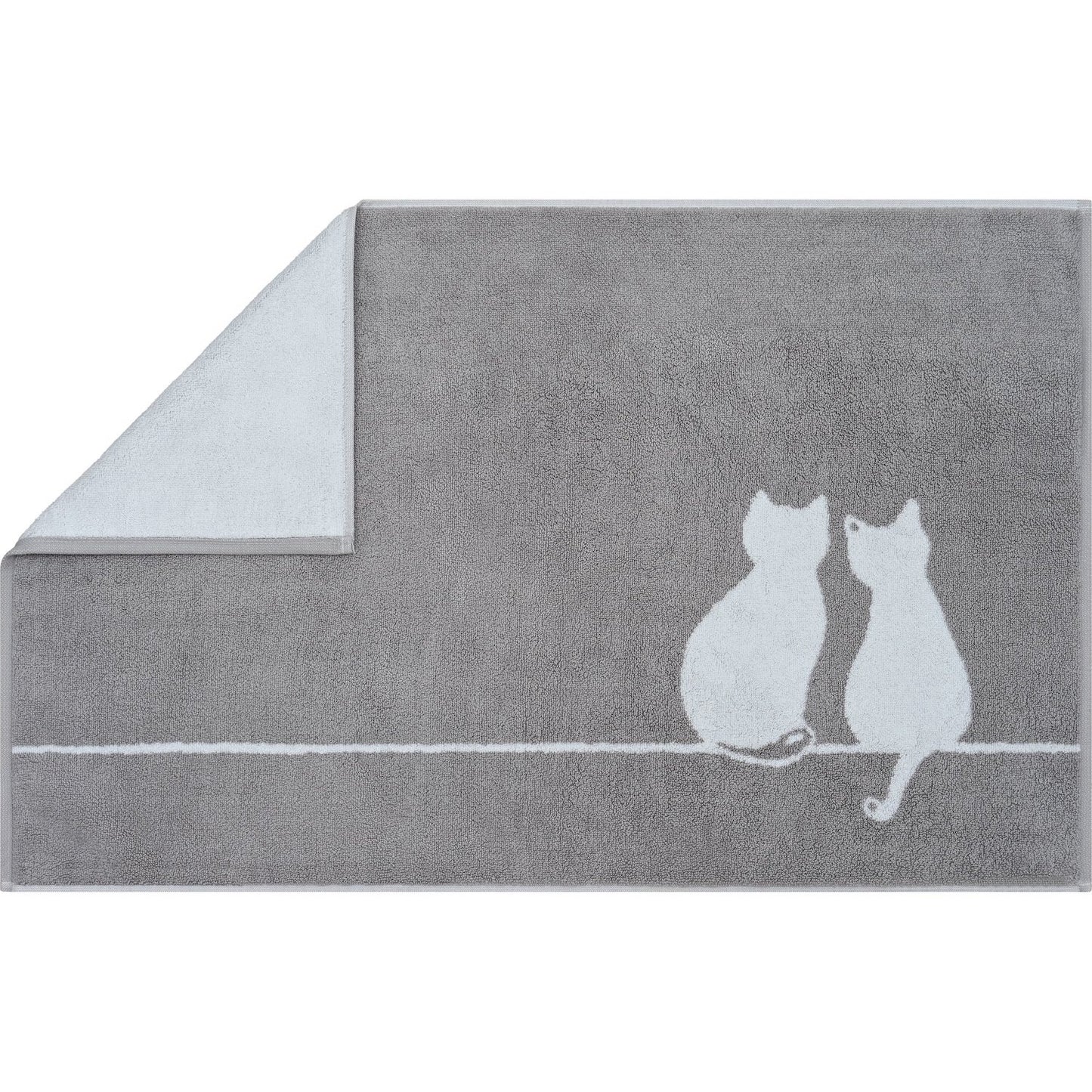 Cawö Badematte Cute Cats You & Me 6263 platin-weiss