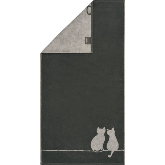 Cawö Duschtuch Cute Cats You & Me 6263 basalt-platin