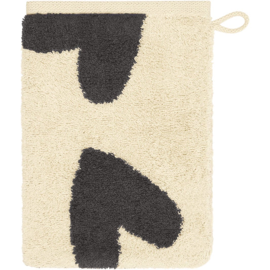 Cawö Waschhandschuh Heart Beats 6275 basalt