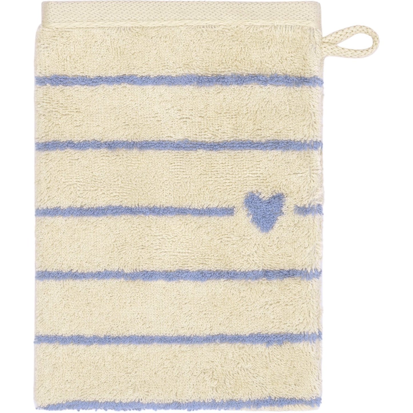 Cawö Waschhandschuh Heart Beats Lines & Hearts 6276 capri