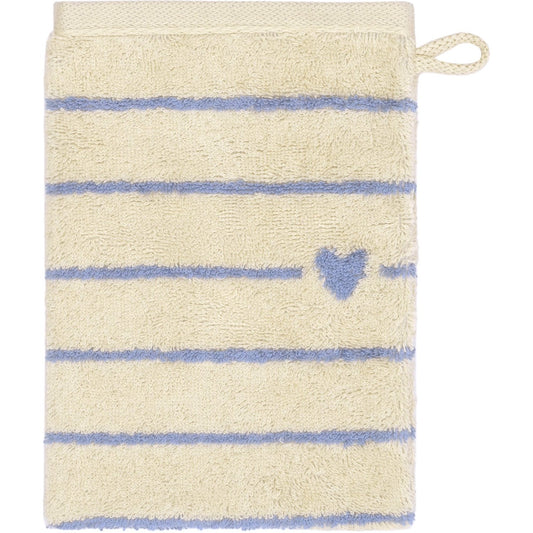 Cawö Waschhandschuh Heart Beats Lines & Hearts 6276 capri