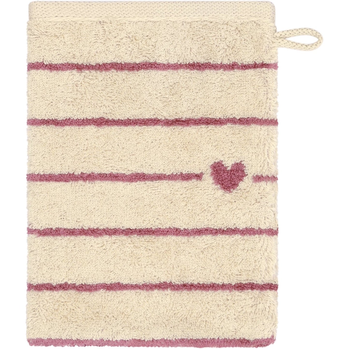 Cawö Waschhandschuh Heart Beats Lines & Hearts 6276 beere